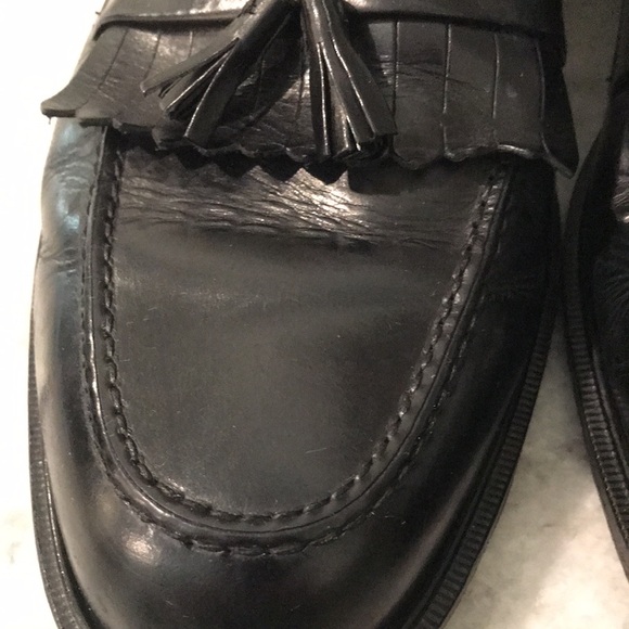 Bostonian Loafers Mens 13 Black Tassel Leather Shoes Luxe Made in Italy Classic - Picture 7 of 10